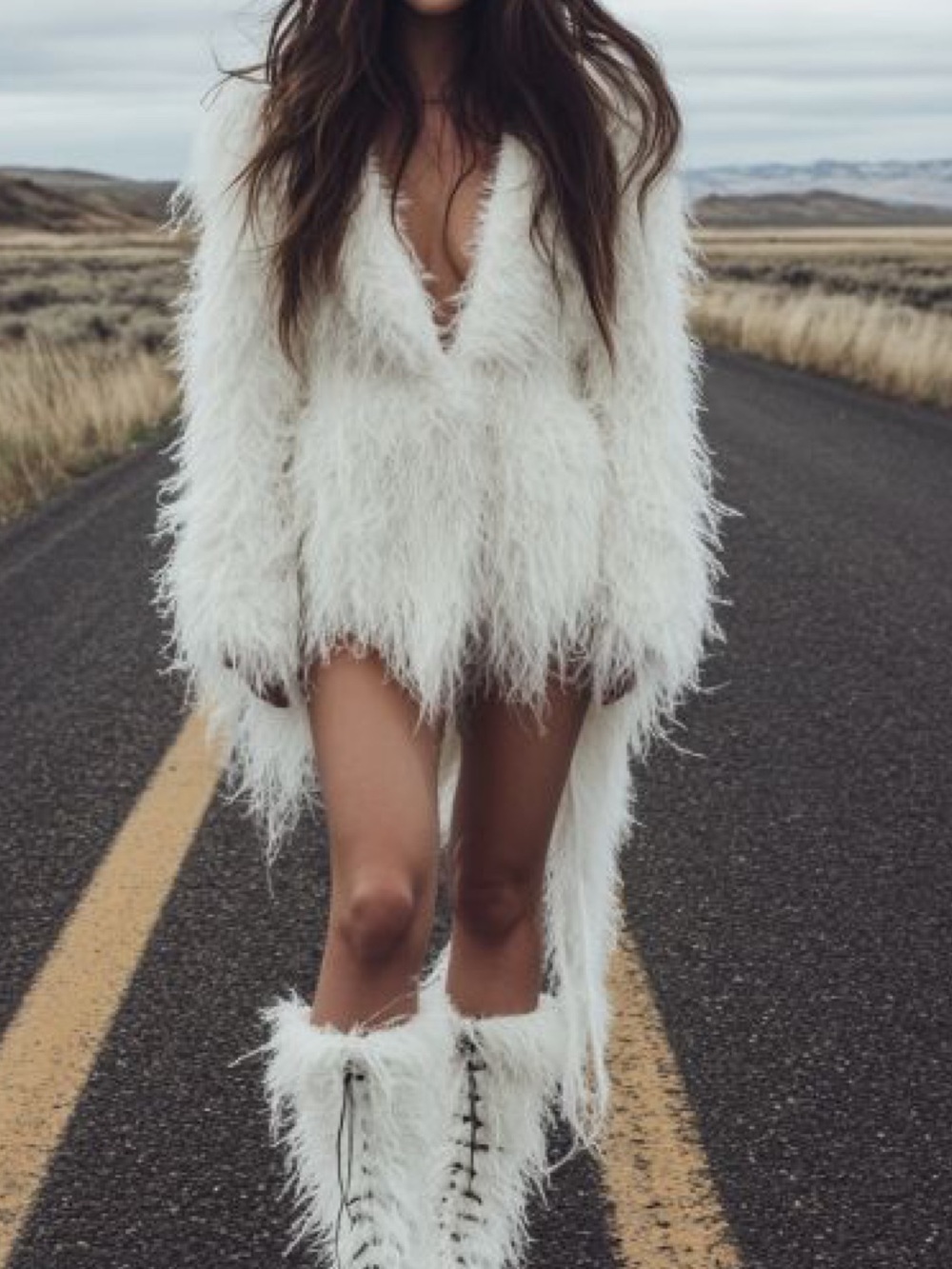 Akira faux fur with leather tassel sleeves! Festival yesssss! - Picture 5 of 5
